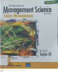 Introduction to Management Science : Sains Manajemen Edisi 8 Buku Satu